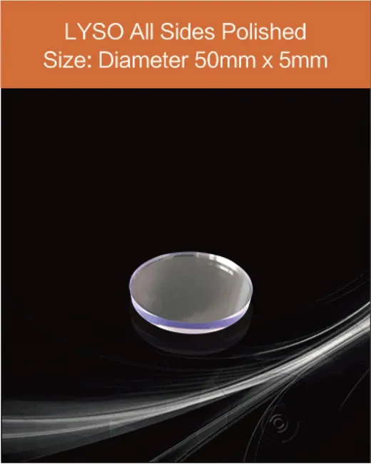 diameter 50mm x 5mm all sides polished scintillation crystal by EPIC Crystal
