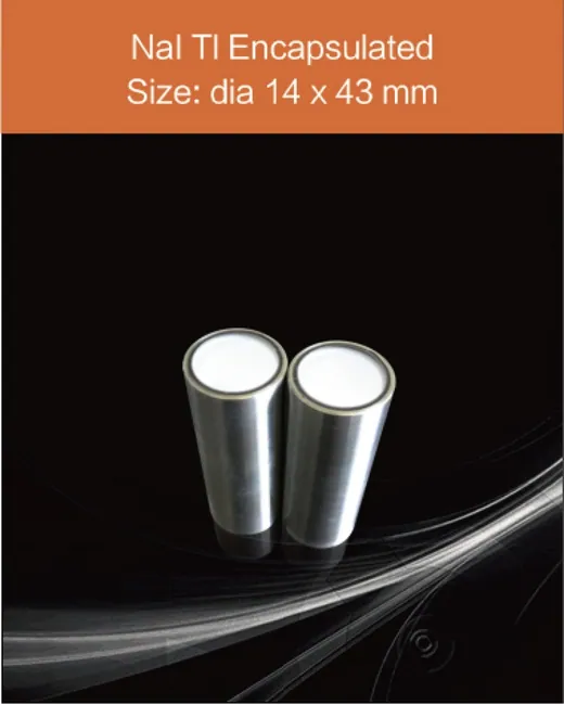 diameter 14 mm x 43 mm scintillation crystal by EPIC Crystal