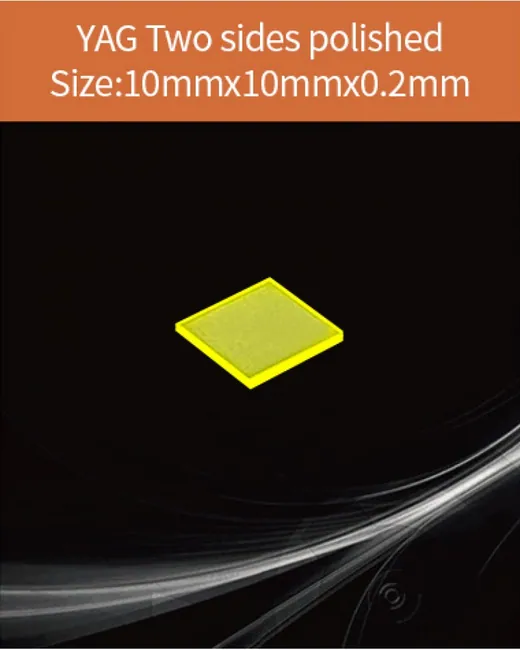 YAG(Ce) / YAP(Ce) YAG Ce 10x10x0.2mm scintillation crystal by EPIC Crystal