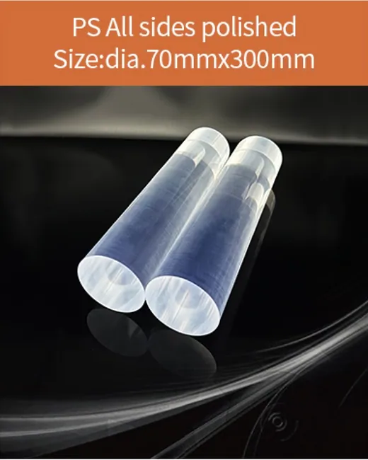Plastic diameter 70x300mm scintillation crystal by EPIC Crystal