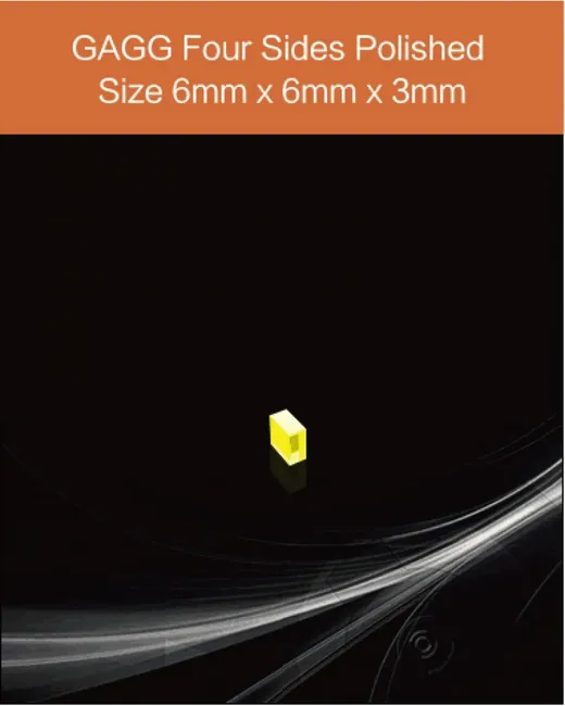 GAGG(Ce) 6x6x3mm scintillation crystal by EPIC Crystal