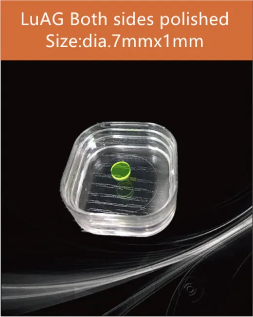 LuAG(Ce) scintillator dia.7x1mm scintillation crystal by EPIC Crystal
