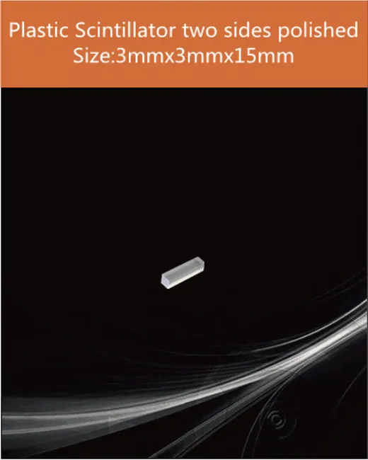 Plastic 3x3x15mm scintillation crystal by EPIC Crystal