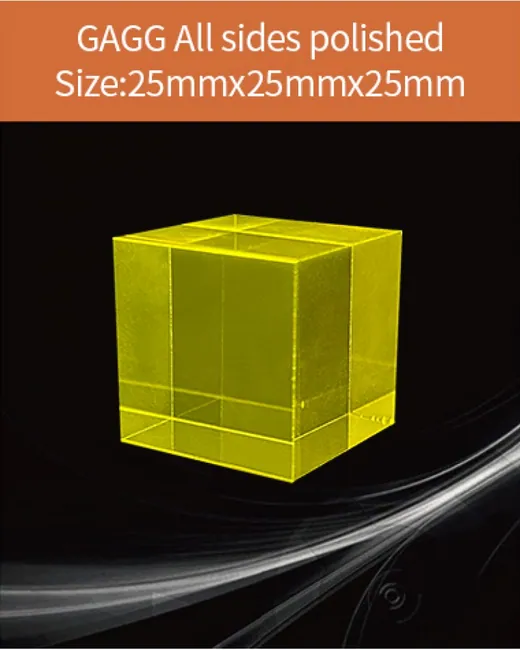 GAGG-Scintillator-25x25x25mm scintillation crystal by EPIC Crystal