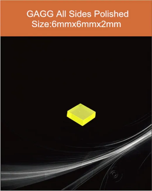 GAGG-Scintillator-6x6x2mm scintillation crystal by EPIC Crystal