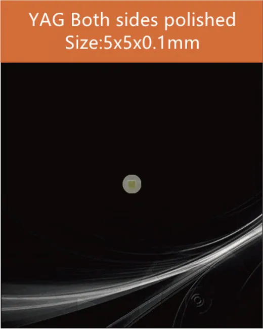 YAG 5x5x0.1mm both sides polished scintillation crystal by EPIC Crystal