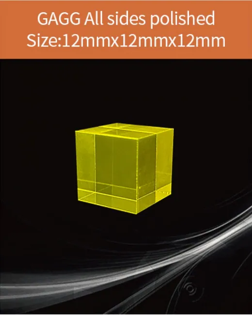 GAGG-Scintillator-12x12x12mm scintillation crystal by EPIC Crystal