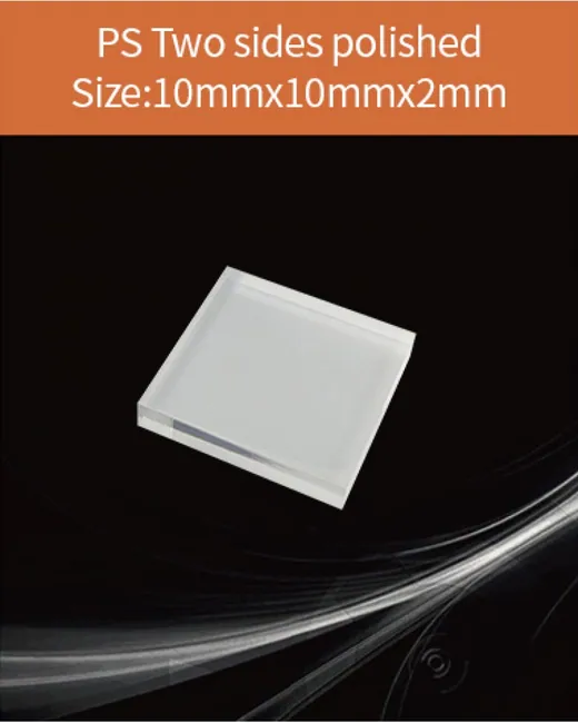 Plastic 10x10x2mm scintillation crystal by EPIC Crystal