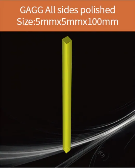 GAGG-Scintillator-5x5x100mm scintillation crystal by EPIC Crystal