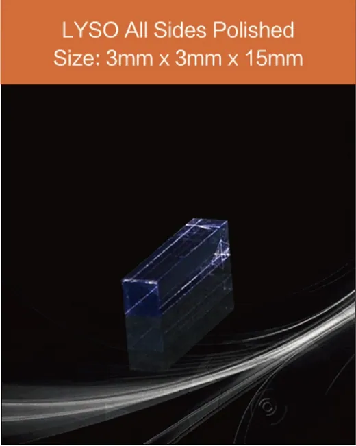 3 x 3 x 15 mm all sides polished scintillation crystal by EPIC Crystal