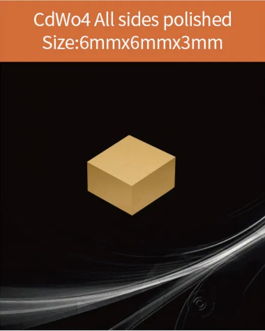 6x6x3mm all sides polished scintillation crystal by EPIC Crystal