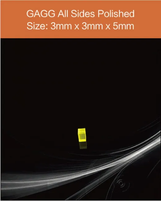 GAGG-Scintillator-3x3x5mm scintillation crystal by EPIC Crystal