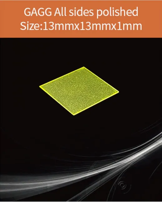 GAGG-Scintillator-13x13x1mm scintillation crystal by EPIC Crystal
