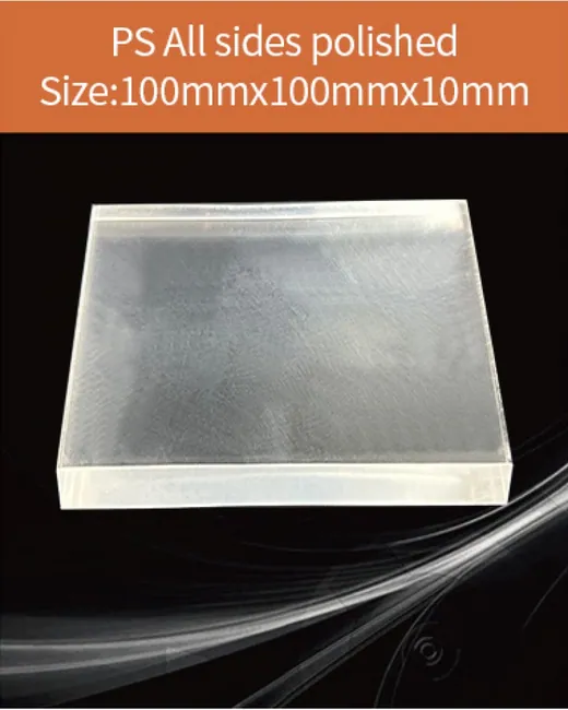 Plastic 100x100x10mm scintillation crystal by EPIC Crystal