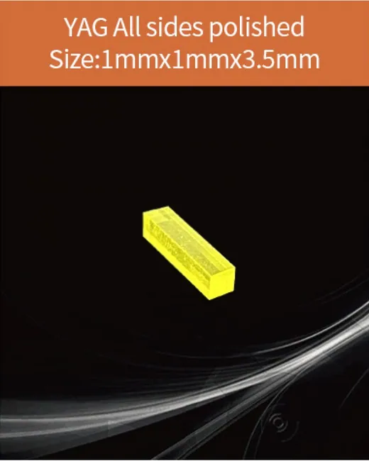 YAG 1x1x3.5mm all sides polished scintillation crystal by EPIC Crystal