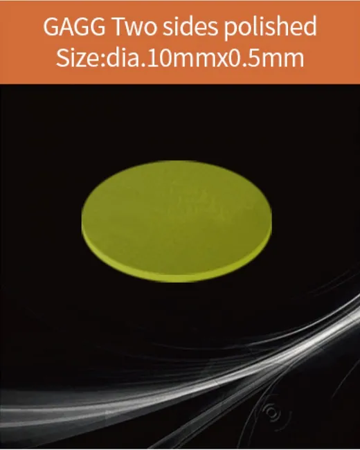 GAGG-Scintillator-dia.10x0.5mm scintillation crystal by EPIC Crystal