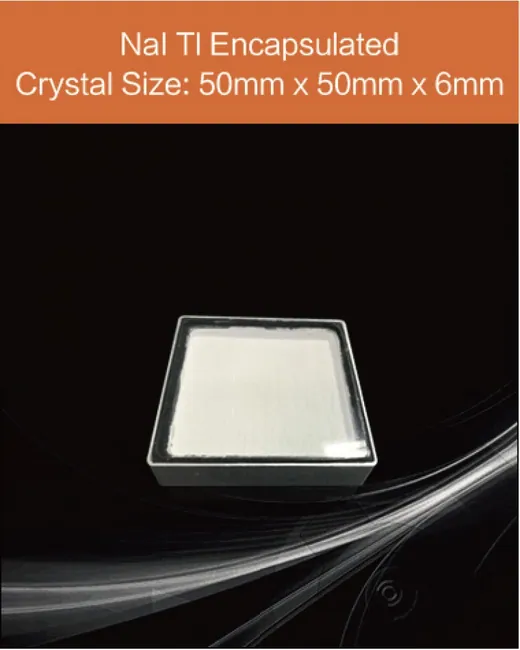 50mm x 50mm x 6mm encapsulated scintillation crystal by EPIC Crystal