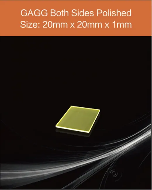 GAGG-Scintillator-20x20x1mm scintillation crystal by EPIC Crystal