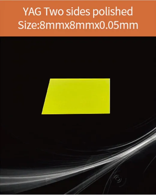 YAG(Ce) / YAP(Ce) YAG Ce 8x8x0.05mm scintillation crystal by EPIC Crystal
