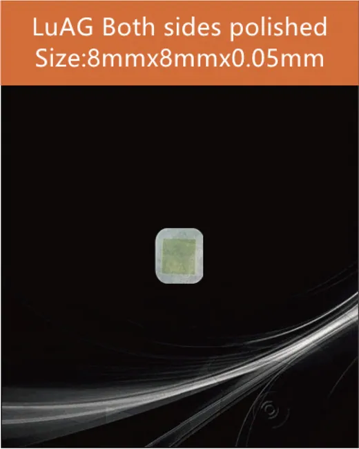 LuAG(Ce) scintillator 8x8x0.05mm scintillation crystal by EPIC Crystal