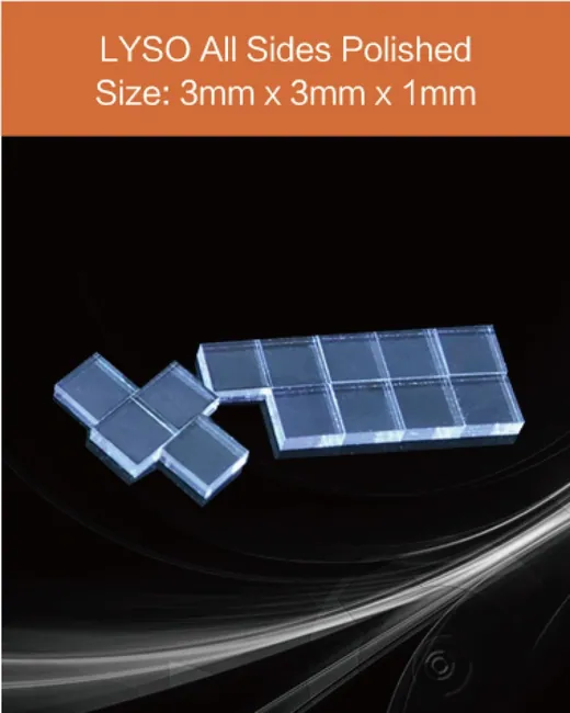 3 x 3 x 1 mm all sides polished scintillation crystal by EPIC Crystal