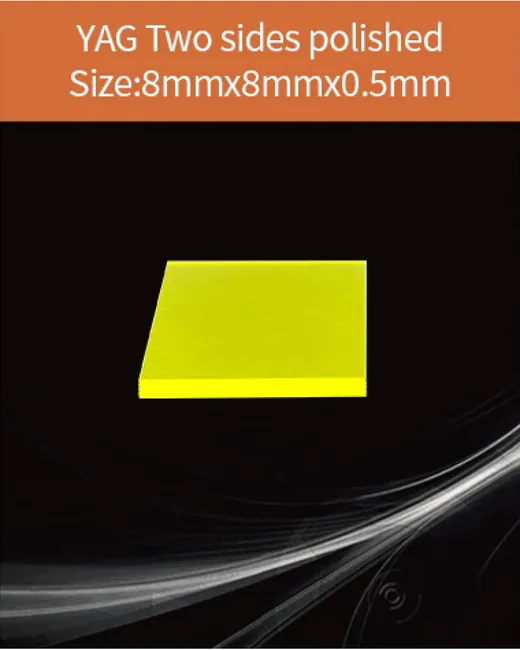 YAG(Ce) / YAP(Ce) YAG Ce 8x8x0.5mm scintillation crystal by EPIC Crystal