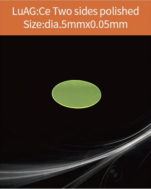 LuAG(Ce) scintillator dia.5x0.05mm scintillation crystal by EPIC Crystal