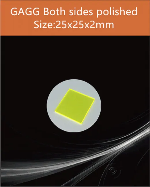 GAGG-Scintillator-25x25x2mm scintillation crystal by EPIC Crystal