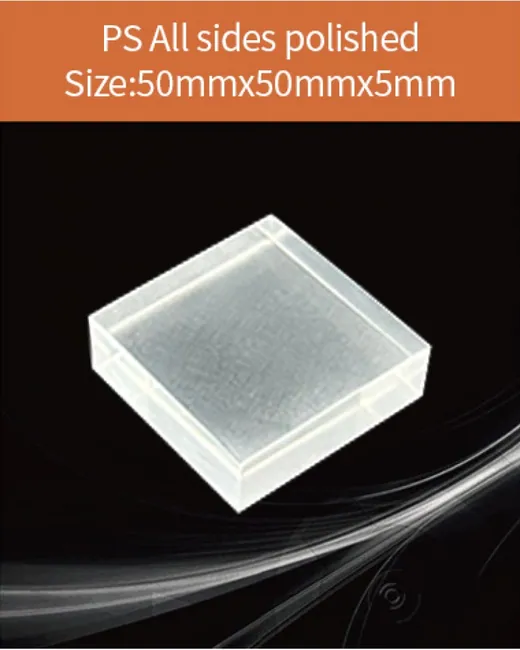 Plastic 50x50x5mm scintillation crystal by EPIC Crystal