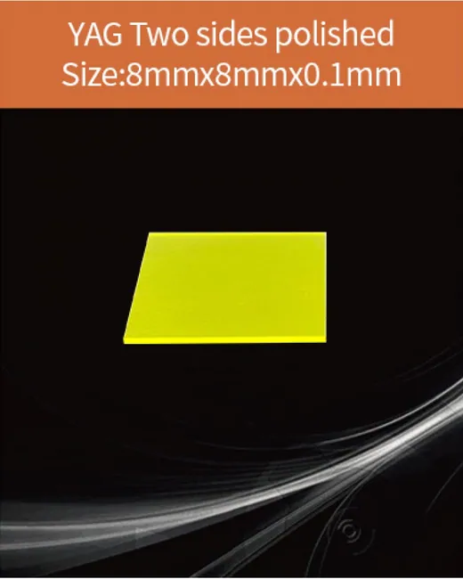 YAG(Ce) / YAP(Ce) YAG Ce 8x8x0.1mm scintillation crystal by EPIC Crystal