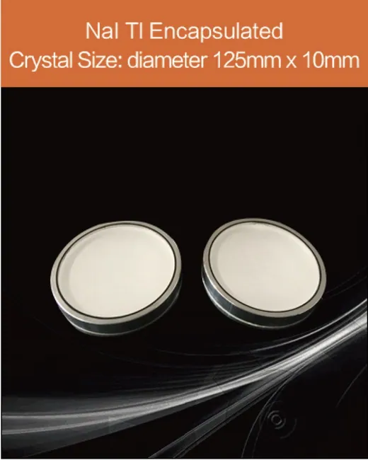 diameter125mm x 10mm encapsulated scintillation crystal by EPIC Crystal