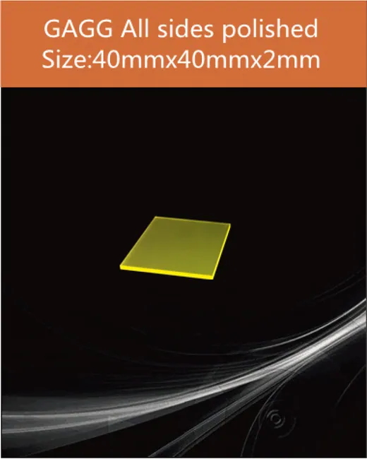 GAGG-Scintillator-40x40x2mm scintillation crystal by EPIC Crystal