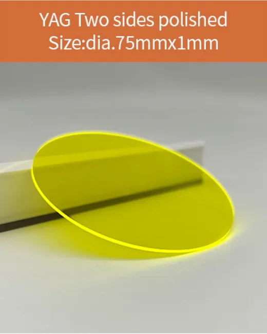YAG diameter 75x1mm both sides polished scintillation crystal by EPIC Crystal