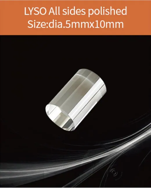 dia.5x10mm all sides polished scintillation crystal by EPIC Crystal