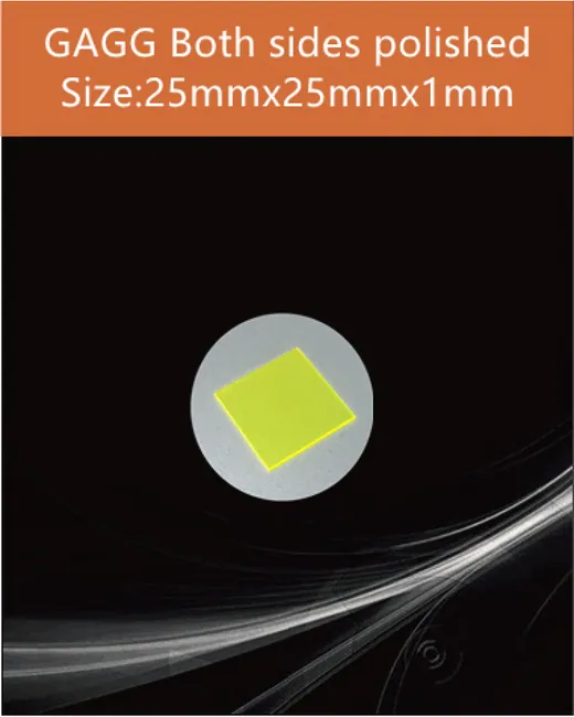 GAGG-Scintillator-25x25x1mm scintillation crystal by EPIC Crystal