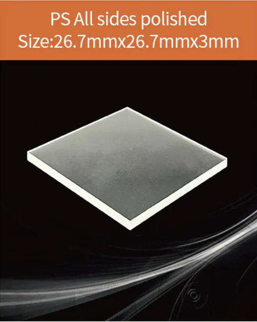 Plastic 26.7x26.7x3mm scintillation crystal by EPIC Crystal