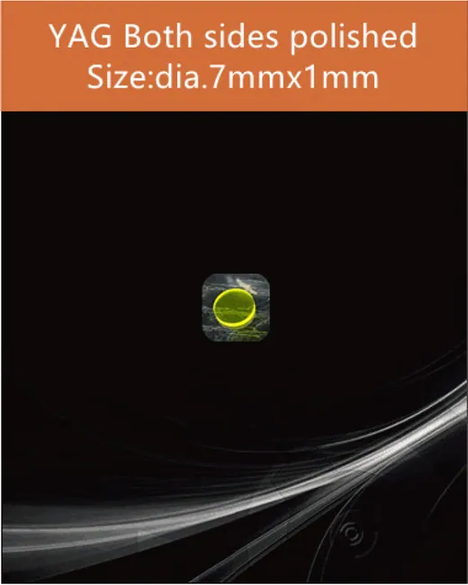 YAG dia.7x1mm both sides polished scintillation crystal by EPIC Crystal