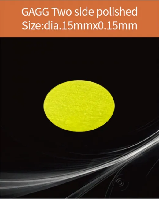 GAGG-Scintillator-dia.15x0.15mm scintillation crystal by EPIC Crystal