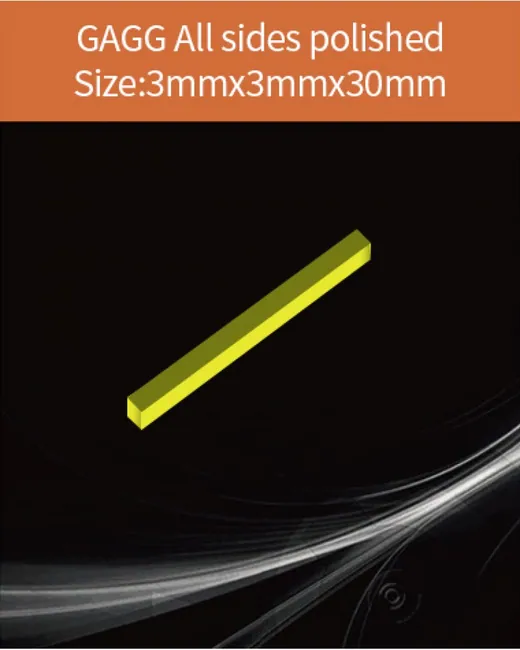 GAGG-Scintillator-3x3x30mm scintillation crystal by EPIC Crystal