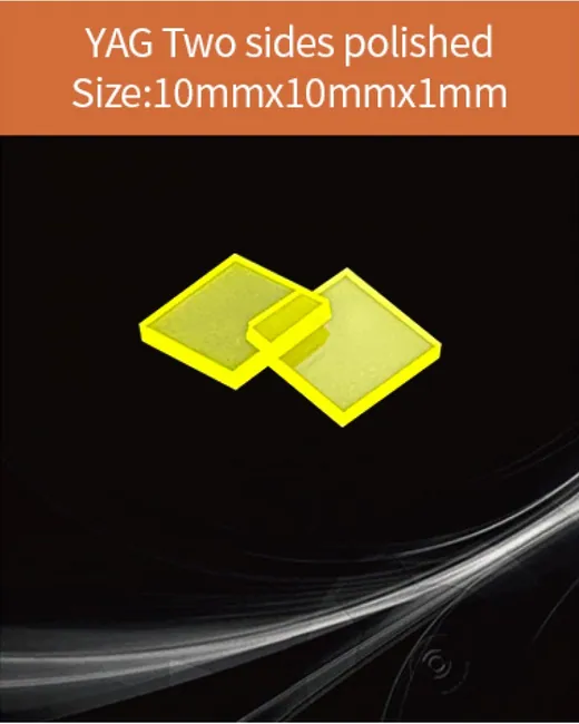 YAG 10x10x1mm both sides polished scintillation crystal by EPIC Crystal