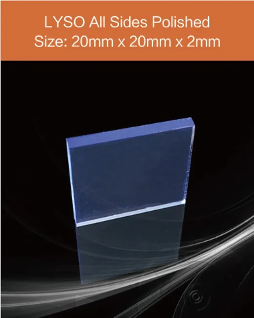 20 x 20 x 2 mm all sides polished scintillation crystal by EPIC Crystal