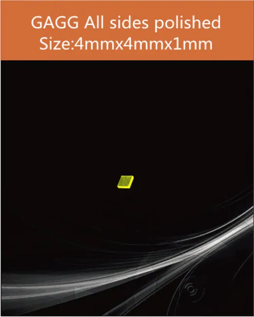 GAGG-Scintillator-4x4x1mm scintillation crystal by EPIC Crystal