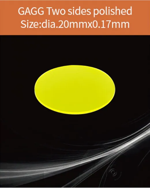 GAGG-Scintillator-dia.20x0.17mm scintillation crystal by EPIC Crystal