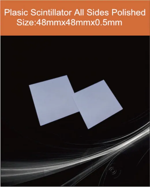 Plastic 48 mm x 48 mm x 0.5 mm scintillation crystal by EPIC Crystal