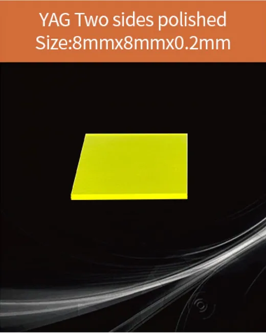 YAG(Ce) / YAP(Ce) YAG Ce 8x8x0.2mm scintillation crystal by EPIC Crystal