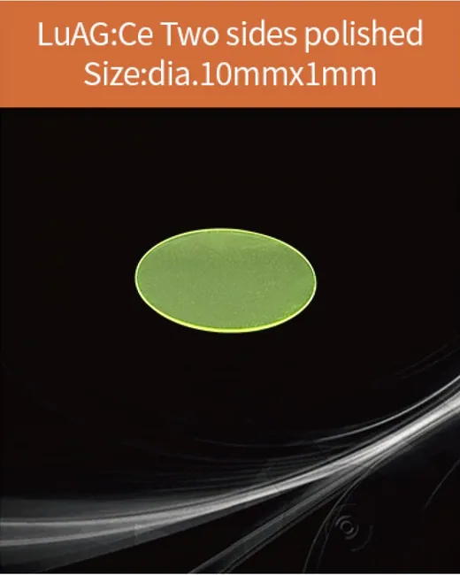 LuAG(Ce) scintillator dia.10x1mm scintillation crystal by EPIC Crystal