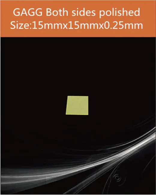 GAGG-Scintillator-15x15x0.25mm scintillation crystal by EPIC Crystal