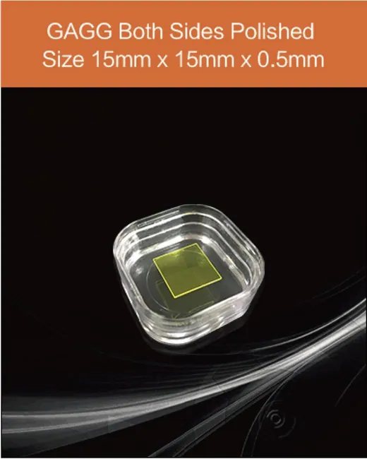 GAGG(Ce) 15x15x0.5mm scintillation crystal by EPIC Crystal