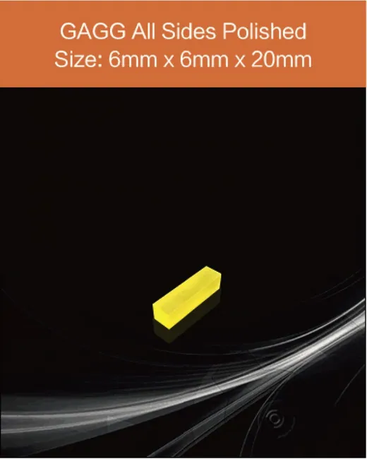 GAGG-Scintillator-6x6x20mm scintillation crystal by EPIC Crystal