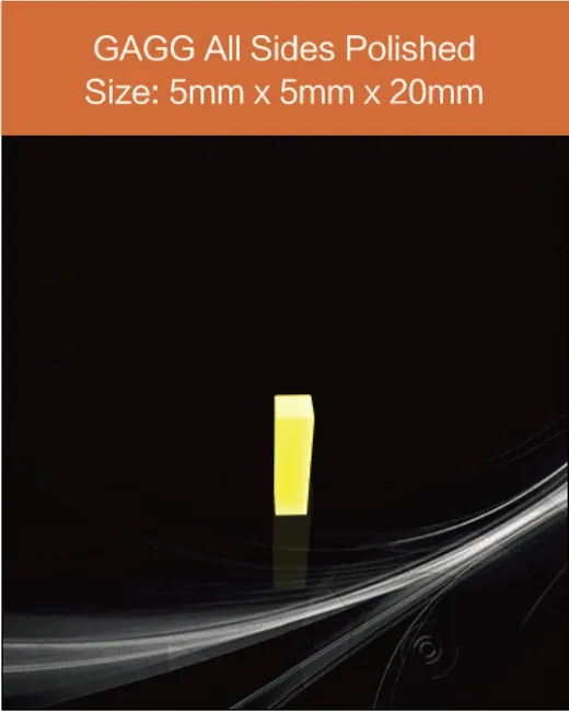 GAGG-Scintillator-5x5x20mm scintillation crystal by EPIC Crystal